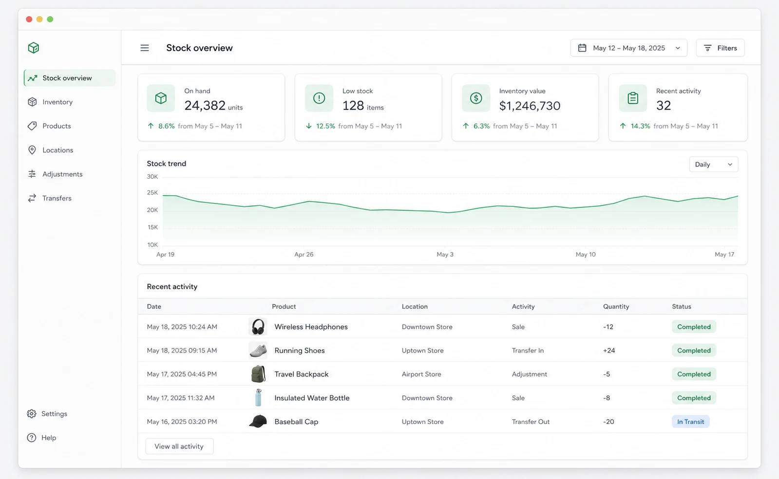 Winsun browser-based inventory workspace